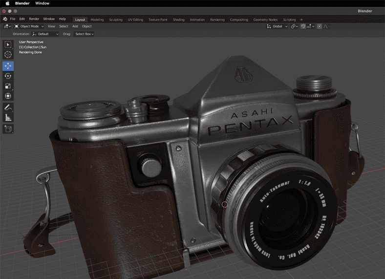 Loaded model on viewport