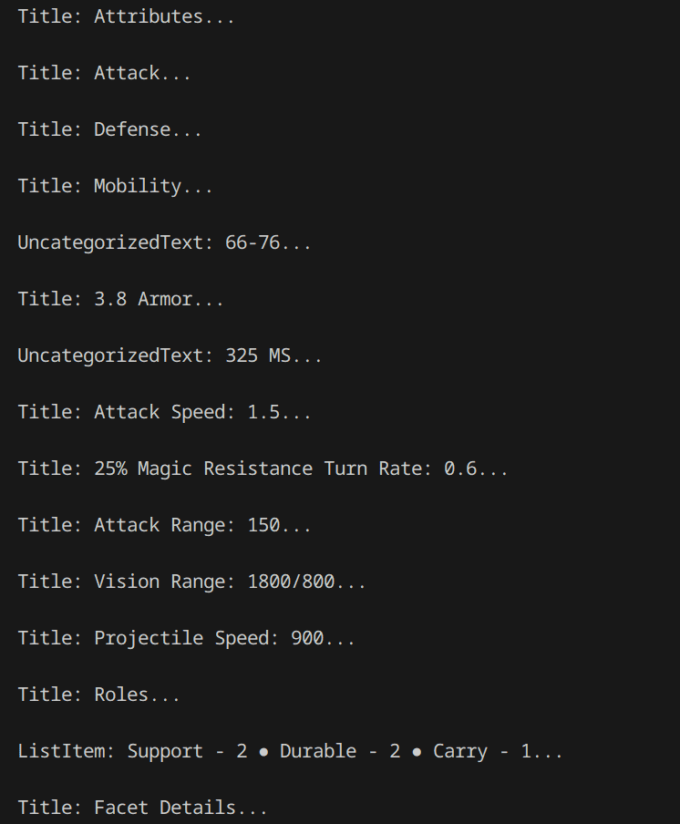 The table is not correctly parsed The table is not correctly parsed