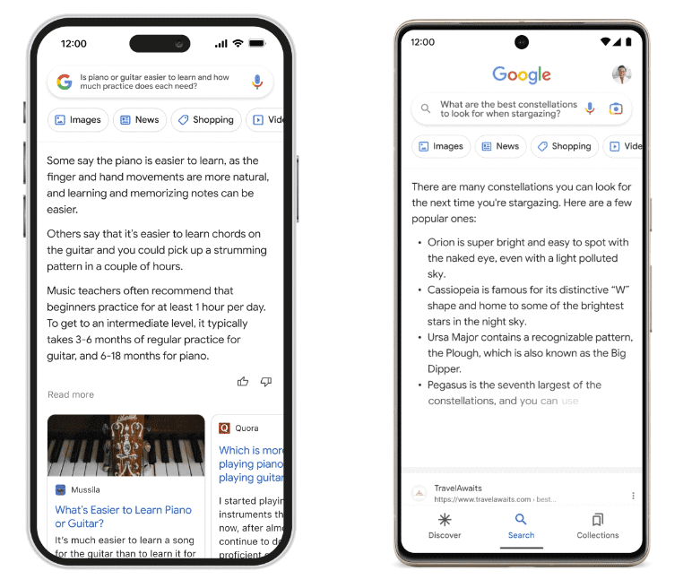 Sample questions asked from Google’s Bard (Source: Google)